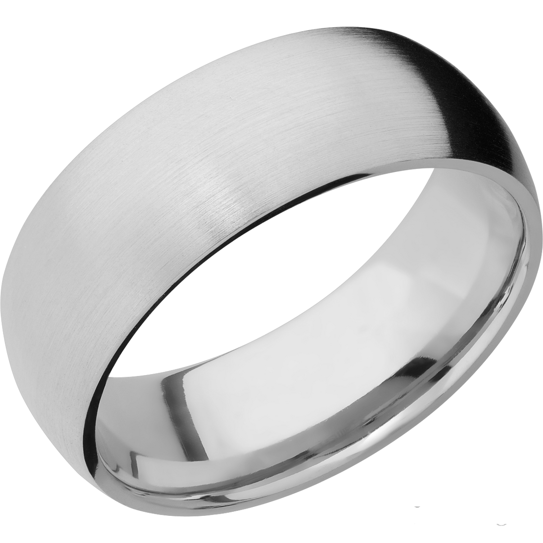 Titanium cremation ash ring with soft satin brushed band and polished inner edge