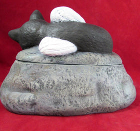 sleeping cat urn