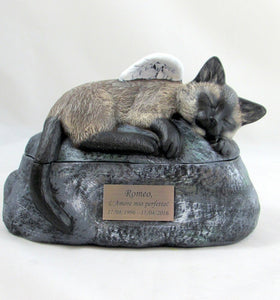 sleeping cat urn