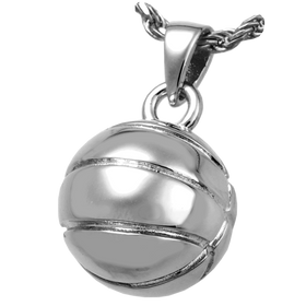 Silver Basketball Keepsake Pendant for Cremains