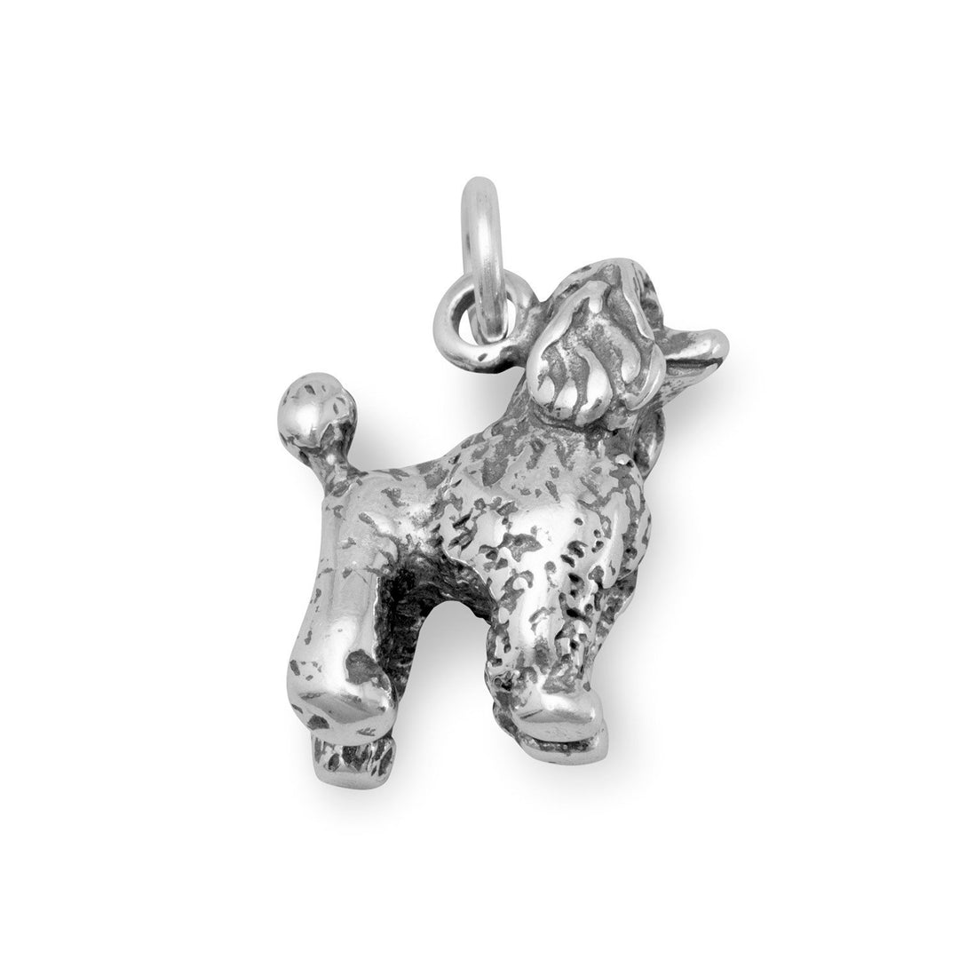 Sterling silver poodle charm with bail for bracelets or necklaces