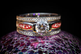 silver ring with cremation ash