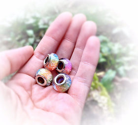 Single Rainbow Bead with Infused Cremation Ash