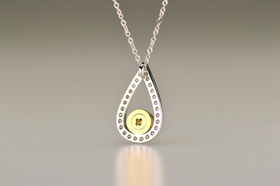 Silver and Gold Sparkle Drop Pendant