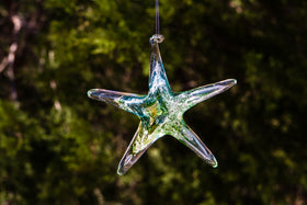 Dichroic Starfish Suncatcher with Infused Cremains