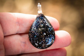 Starry Teardrop Pendant with Infused Cremation Ash