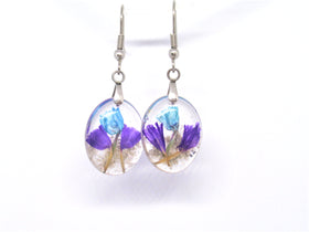 Statice Flower Earrings with Cremains