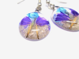 Statice Flower Earrings with Cremains