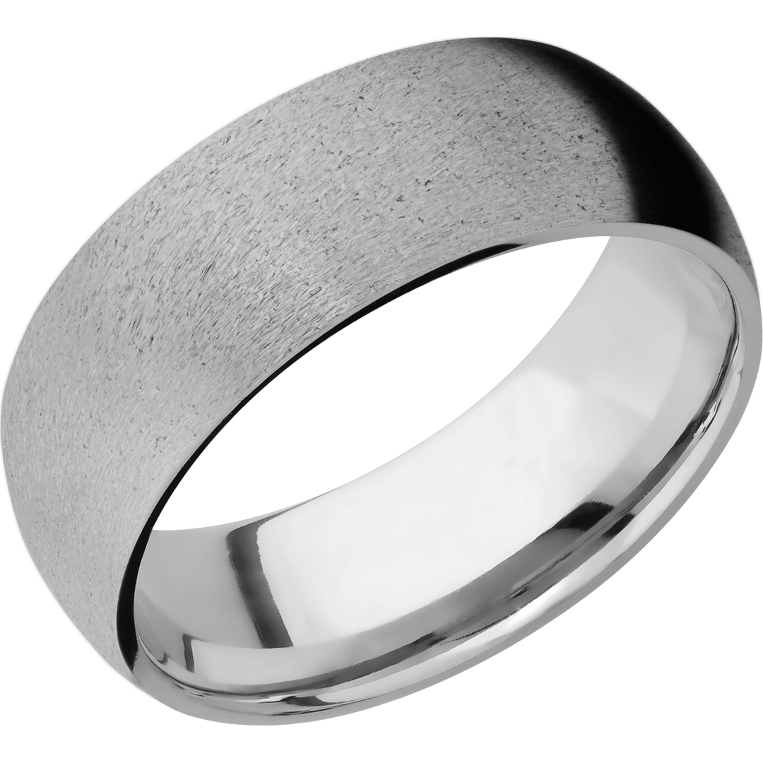Titanium cremation ash ring with brushed finish and polished inner edge