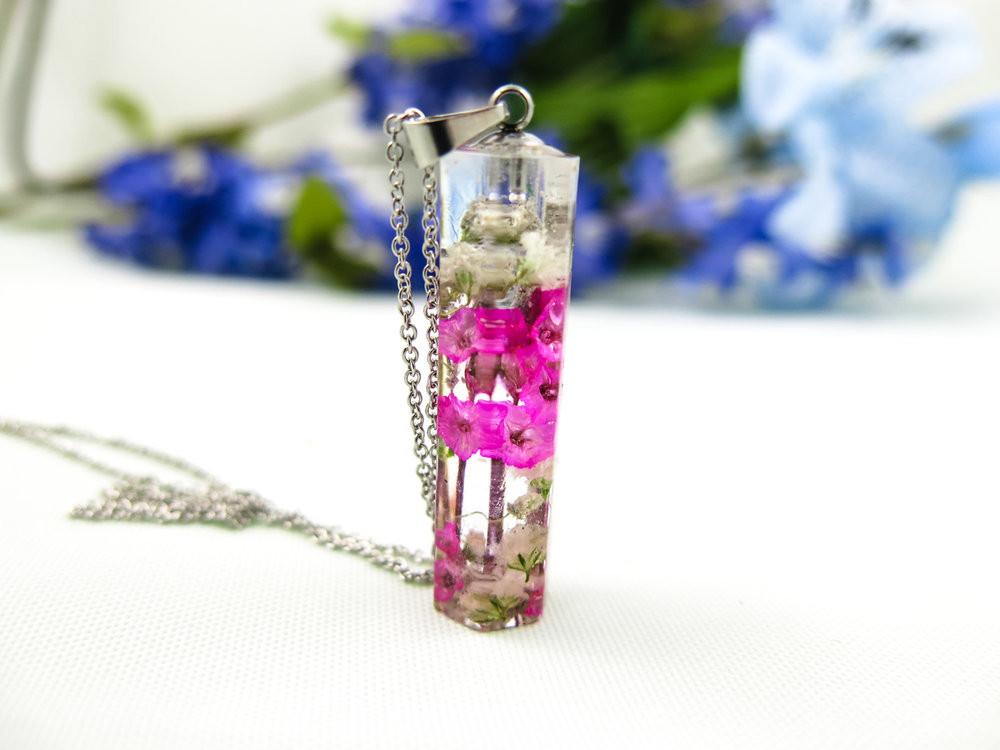 Real Dried Flower Necklace Art Viburnum Dried Pressed Flower In Resin –  JJsCollections