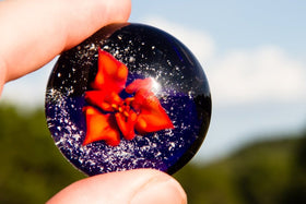 Tiger Lily Flower Touchstone with Infused Cremains