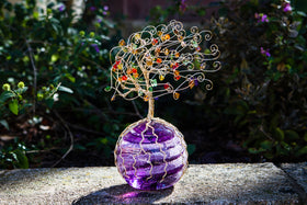 Golden Sparkle Tree of Life with Crystals and Cremains - TREE ONLY