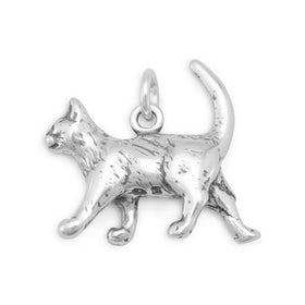 Walking Cat Sterling SIlver Charm