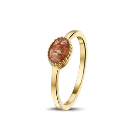 Thin Gold Ring with Cremation Ash